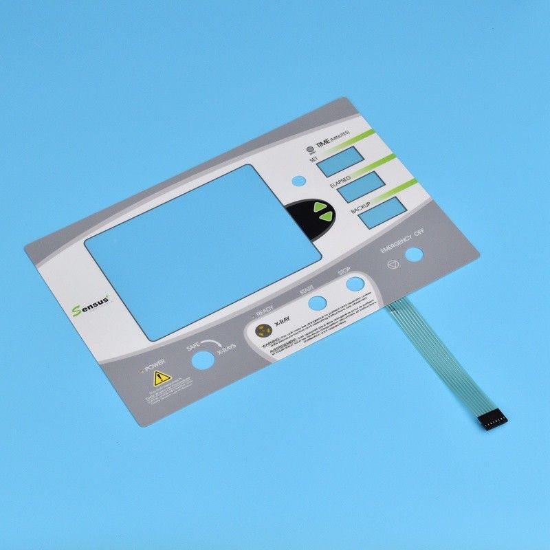 Customized LED Membrane Switch Main Name Embossing Membrane Switch Circuit Options Silver Flex Circuit