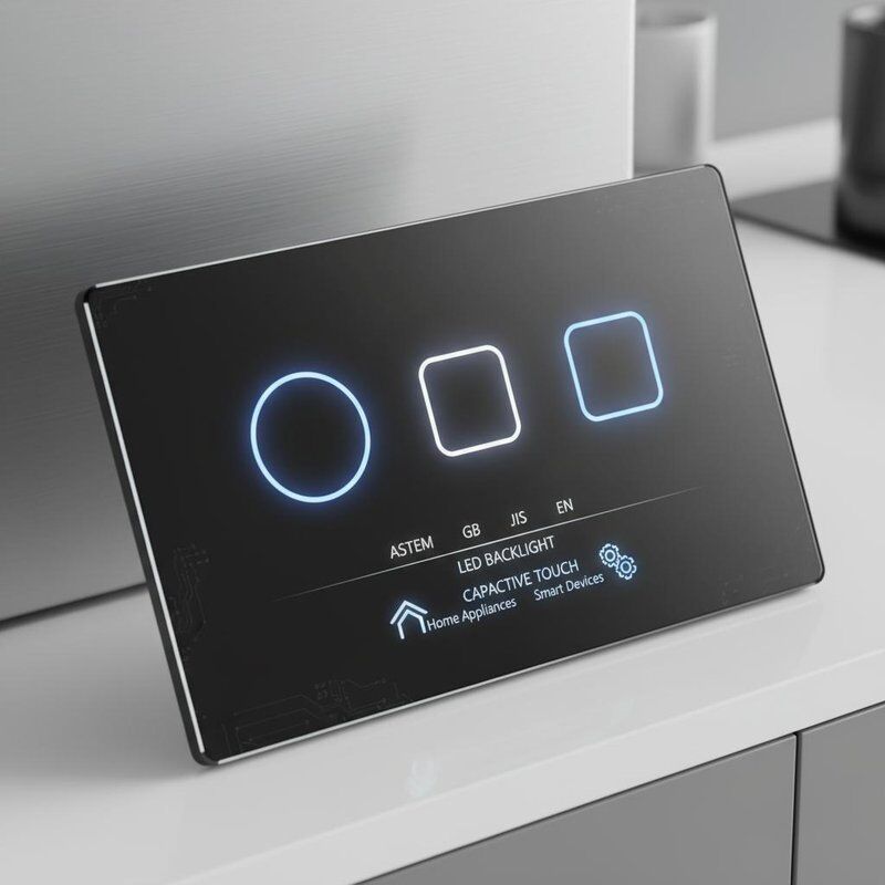 ASTM GB JIS EN Capacitive Touch Switch Integrated with LED Backlighting Applicable to Home Appliances and Smart Devices