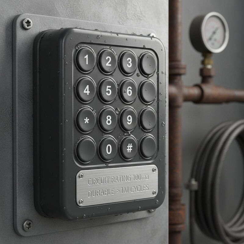 Circuit Rating 100mA Custom Waterproof Keypad Offering Durable Key Life of More Than 1 Million Times Solution for Industrial and Marine